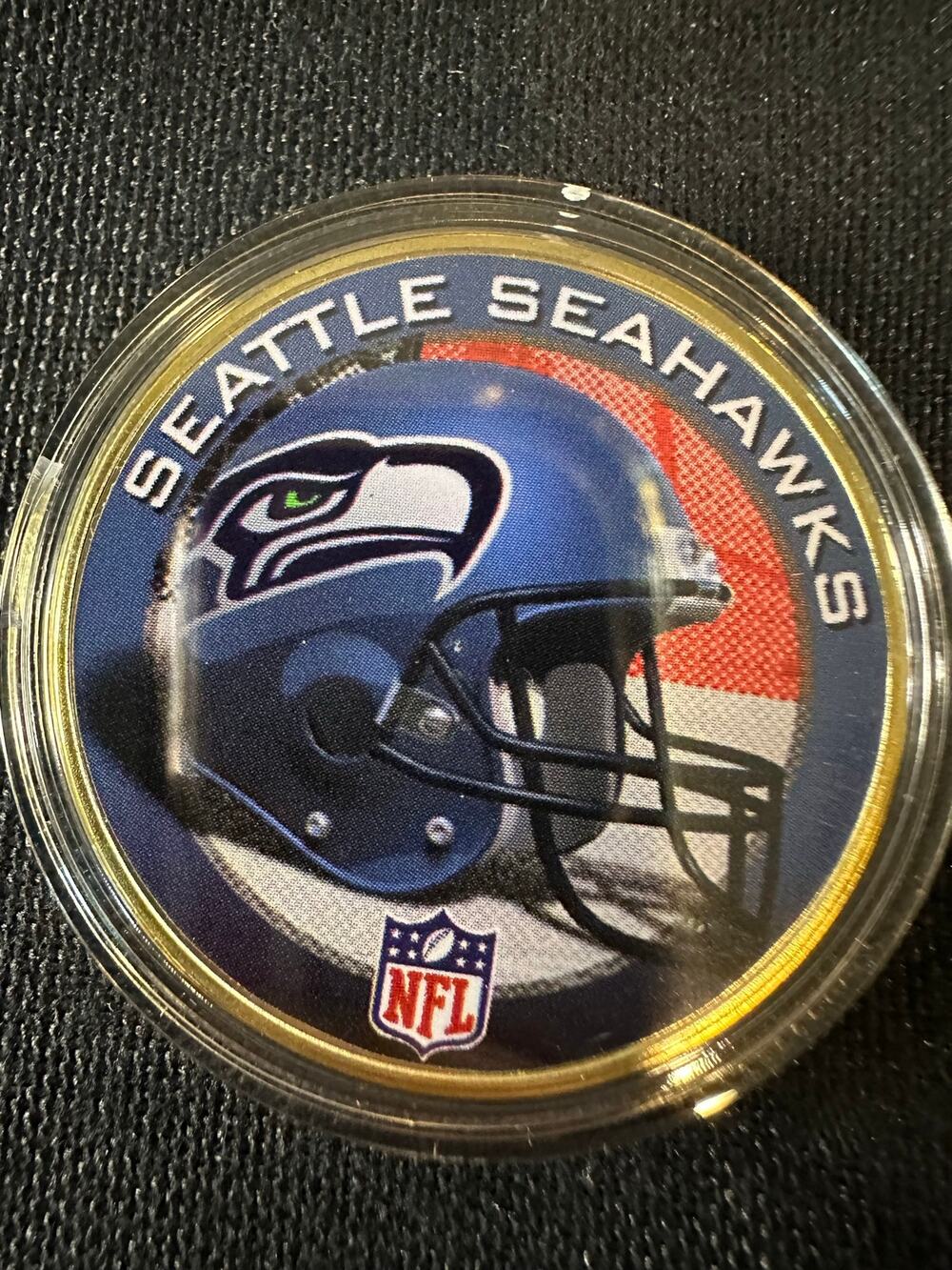 Old School Seattle Seahawks Helmet Coin NFL Football Collectors Piece